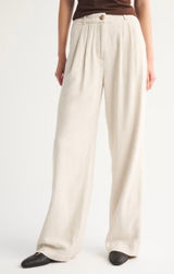 Abercrombie & Fitch Sloane Tailored Pant 27 Cream Linen Blend Quiet Luxury Photo 0