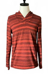 Merrell Women's Granola Girl Striped Fleece‎ Hoodie Pullover Pocket Casual Sz M Photo 0