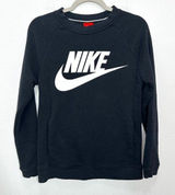 Nike Women's‎ Size XS Black Crewneck Sweatshirt Logo Pockets Casual Outdoors Photo 0