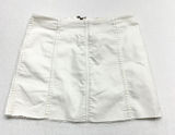 Free‎ People Modern Femme Mini Skirt Womens Size 4 White Denim Raw Hem OB511389 Photo 0