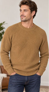Peter Millar Collection M Wool Cashmere Sweater Brown Crewneck England Waffle Kn Photo 0