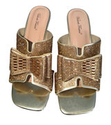Valenti Franco Becci-3 Womens Gold Rhinestone Bow‎ Block Heel Slide Mules 8.5M Photo 0