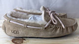 UGG Australia Women's Brown Suede Sheepskin Lined Moccasin Slippers Size 5 Photo 0
