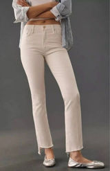 Mother The Insider Crop Step Fray Cream Puffs Jeans Size 29 Photo 0