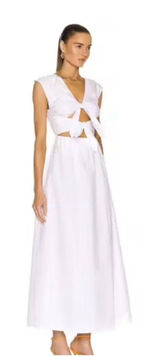 SIR the Label Anja White Cotton Tie Cut Out Maxi Dress Size Small Photo 0
