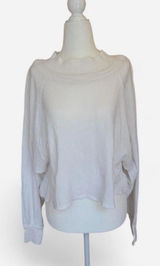 Free People White Waffle Knit mock kneck Long Sleeve Top Size Small Photo 0