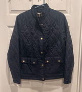 A New Day Quilted Chore Jacket Navy Blue Full Zip‎ Pockets Size Large Women Photo 0