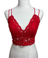Victoria's Secret PINK Bralette Red Lace Adjustable Lined Wireless Festival Sz S Photo 0