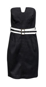 Trina Turk - Black Strapless Dress W/ Belt Sz 0 (b8.1) Photo 0