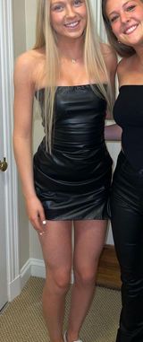Xs Black Leather Mini Dress Nia Boutique Photo 0