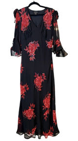VTG Ash &‎ Sara Babydoll Maxi Dress Medium Y2K Fairy Romantic Sequins Chiffon Photo 0