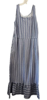 Lane Bryant womens strapless maxi dress Size 14 / 16 Blue White Striped Pockets Photo 0