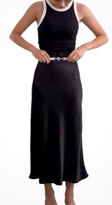 A-line Midi Satin Skirt Size S Photo 0