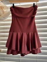 Windsor Mauve Satin Faux Mini Dress Romper Size Medium Photo 0