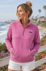 Vineyard Vines Pink Quarter Zip Pullover Sweater Coastal Preppy Comfort M Photo 0