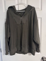 Aerie Quarter-Zip Sweatshirt Oversized Photo 0