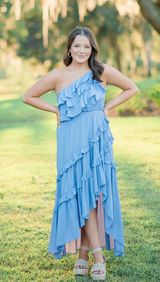 Boutique One-Shoulder Ruffle Dress Photo 0