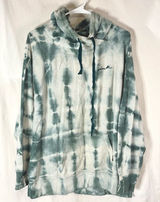 PINK - Victoria's Secret White And Green Tie-Dye Hoodie Sweater — Size Large Photo 0
