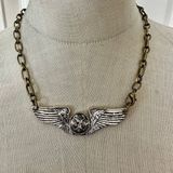 Gypsy Soule Winged Eagle Statement Necklace – WWII Silver Photo 0