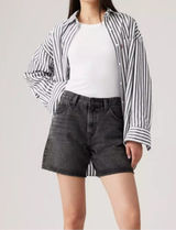 New Levi's Size 26 Premium High Rise Baggy Women's Shorts My Phone Black Photo 0