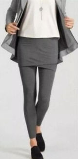 Cabi 5318 M-Leggings Charcoal Gray Skirted Layered Yoga Pants Women Size M Photo 0