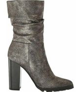 NWT Katy Perry Raina Fabric Pointed Toe Mid-Calf Fashion gunmetal Metallic boot Photo 0