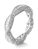 Boutique NEW Women's Gold‎ Plated Silver Eternity Simulated Diamond Band Ring Sz 10 Photo 0