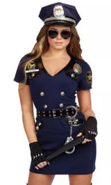 Spirit Halloween Officer Pat U Down Police Officer Costume Size Adult L Photo 0