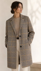 Abercrombie & Fitch XS Houndstooth Plaid Long Coat Quiet Luxury Old Money Preppy Photo 0