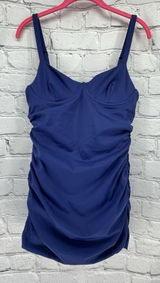 SKIMS Sculpting Ruched One-Piece Women's L Midnight Blue Swim Dress Vacation Photo 0
