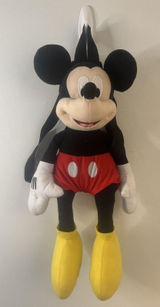 Disney Mickey Mouse Plush Mini Backpack Bag Kids Toddler Black Red Zipper Straps Photo 0
