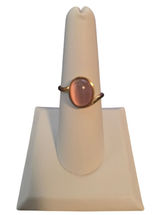 Ring‎ Womens Size 7.75 Adjustable Bypass Pink Cabochon Gold Tone Photo 0