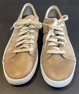 Mark Nason Womens 8.5 Sneakers Gold Metallic Leather Low Top Lace‎ Up Preppy Photo 0