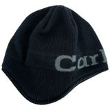 Carhartt Ear Flap Beanie Hat Logo Spell Out Fleece 100% Acrylic Navy Blue OS Photo 0