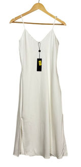Gianni Bini White Satin Slip Dress NWT Womens Size 2 V-Neck Sleeveless Elegant Photo 0