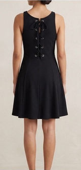 NWT Altar'd‎ State Dress Black Lace Up Back Size M Fit And Flare Skater Cocktail Photo 0