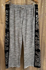 PINK Victoria's Secret Sequin Bling Logo Boyfriend Pant Sweatpants Gray Black La Photo 0