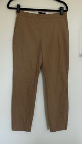 Theory Khaki Pants Work Wear Trousers Straight Leg Mid Rise Slacks Size‎ 4 Photo 0