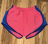 Nike Women's Sz M Medium Dri-fit‎ Hot Pink Blue Fitness Running Shorts Photo 0