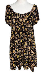Old Navy Tiered Swing Mini Dress Women M Floral Boho-Chic Cottage Peasant‎ Photo 0