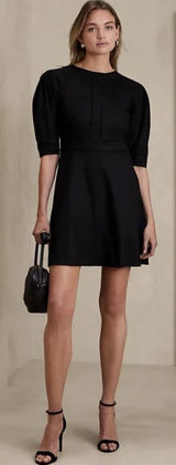 Banana‎ Republic Factory Womens 4 Black Linen Blend Boat Neck Mini Dress NWT Photo 0