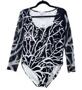 Ala‎ von Auersperg Body Suit XL Moon Coral Sheer Nylon Coastal Print Resort Luxe Photo 0