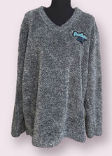 National Football League Carolina Panthers Charcoal Trifecta Fleece Pullover Sweatshirt Women's Size L Photo 0