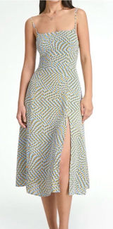 NWT COMMENSE Psychedelic Square Neck Geometric Print Dress Size Small Photo 0