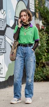 Vintage Polo Ralph Lauren Green purple Polo Shirt Womens Sz S Preppy Y2K Classic Photo 0