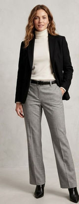 Banana Republic Martin‎ Fit Gray Wool Blend Straight Leg Dress Pants Womens 10 Photo 0
