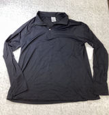 Lands End‎ Womens L 14-16 Black Quarter Zip Pullover Long Sleeve Athletic Top Photo 0