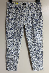 J.Crew Factory Toothpick Ankle Jeans 28 Blue White Floral Super Skinny 82835‎ Photo 0