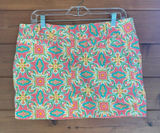 Old Navy Mini Skirt Exotic Patrern Orange & Pink Geometric Size 12 Photo 0
