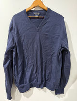 Brooks Brothers Sweater Mens L Dark Blue Long Sleeve Sweater Supima Cotton‎ V Q Photo 0